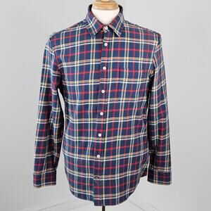 Taylor‎ Stitch Blue Plaid Button-Up Long-Sleeve Flannel Shirt | Men's 40 | FLAWS